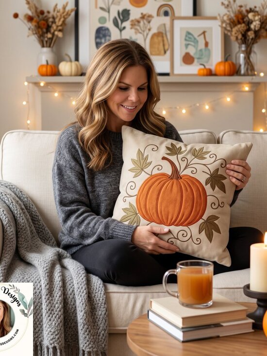 Other - Autumn Pumpkin Faux Suede Pillowcase: Pumpkin Pillow